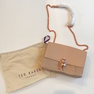 Ted Baker Nude Shoulder Purse; rose gold hardware